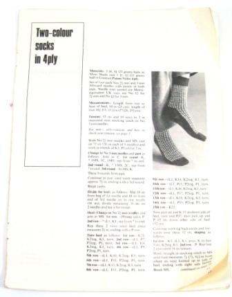 vintage sock pattern